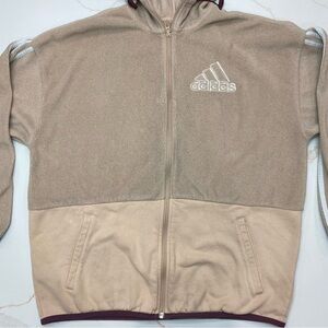 Adidas Tan and Cream Zip-Up Jacket Women’s Size Medium
